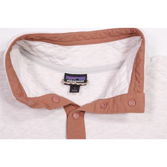 Patagonia Womans Organic Cotton Beige Diamond Quilt Snap-T Pullover Large - Picture 5 of 6